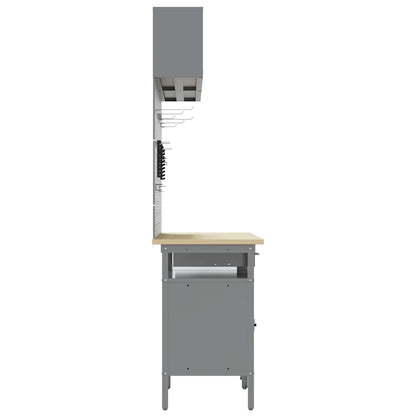 Set banco da lavoro con cassetto con blocco 8 pcs Nero e Grigio
