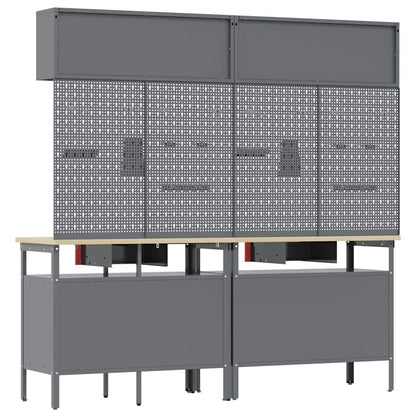 Set banco da lavoro con cassetto 8 pcs Rosso e Grigio