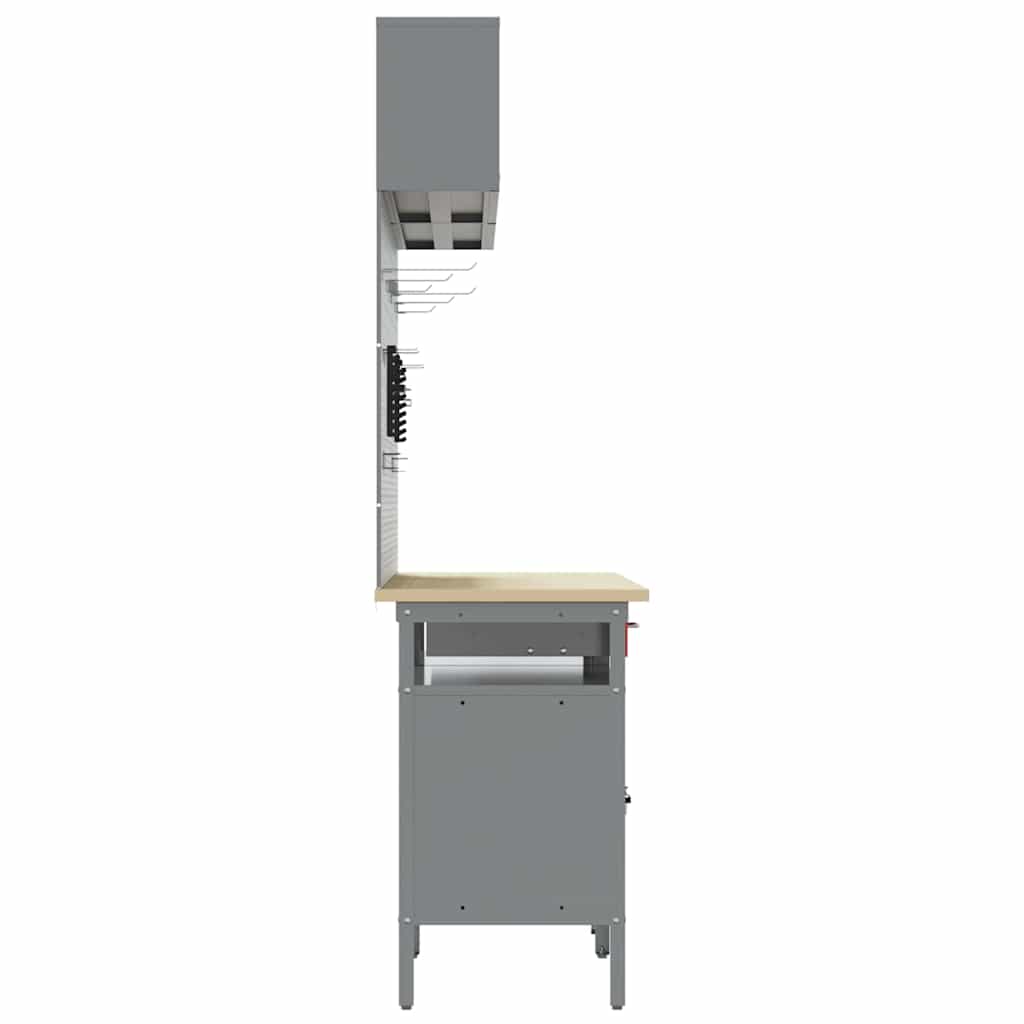 Set banco da lavoro con cassetto 8 pcs Rosso e Grigio | homemem39