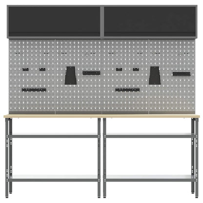 Set banco da lavoro con lo scaffale 8 pcs Nero e Grigio