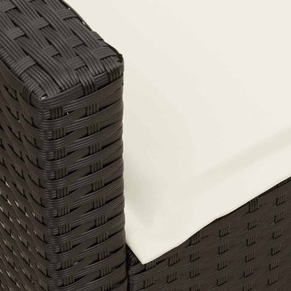 Divano da Giardino a 5 Posti con Cuscini Nero in Polyrattan | homemem39