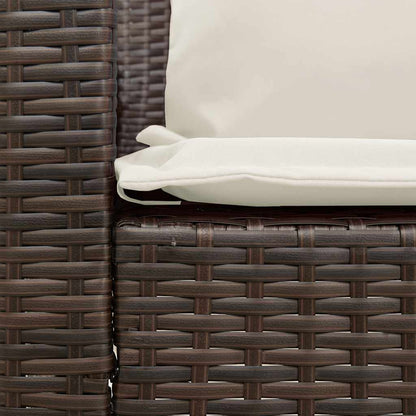 Divano da Giardino a 5 Posti con Cuscini in Polyrattan Marrone | homemem39