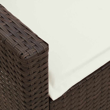 Divano da Giardino a 5 Posti con Cuscini in Polyrattan Marrone | homemem39