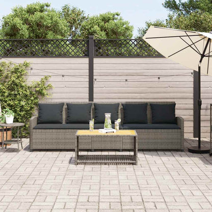 Divano da Giardino con Cuscini 5 Posti Grigio in Polyrattan | homemem39