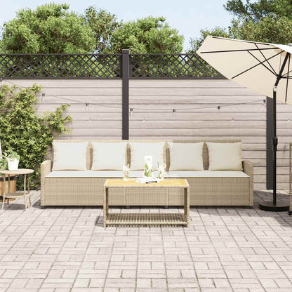 Divano da Giardino con Cuscini a 5 Posti Beige in Polyrattan - homemem39