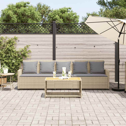 Divano da Giardino con Cuscini a 5 Posti Beige in Polyrattan | homemem39