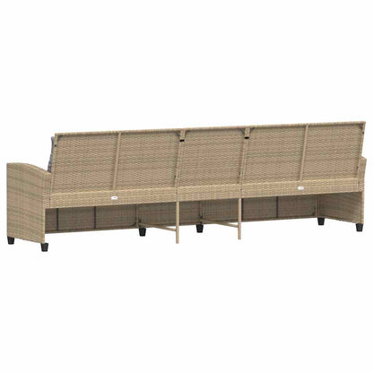 Divano da Giardino con Cuscini a 5 Posti Beige in Polyrattan | homemem39