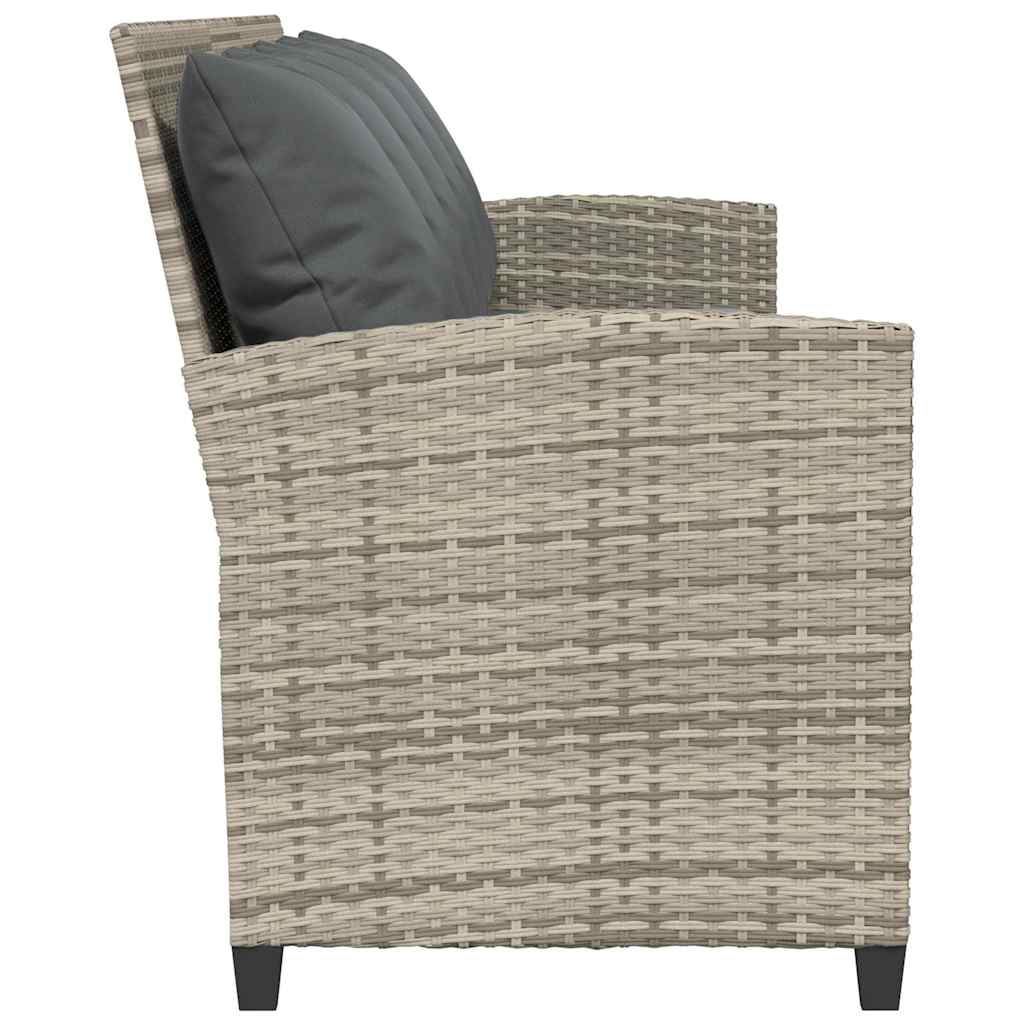 Divano da Giardino con Cuscini 5 Posti Grigio Chiaro Polyrattan | homemem39