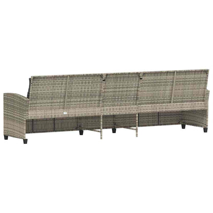 Divano da Giardino con Cuscini 5 Posti Grigio Chiaro Polyrattan | homemem39