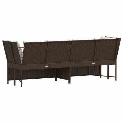 Divano da Giardino con Cuscini in Polyrattan Marrone | homemem39