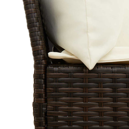 Divano da Giardino con Cuscini in Polyrattan Marrone | homemem39