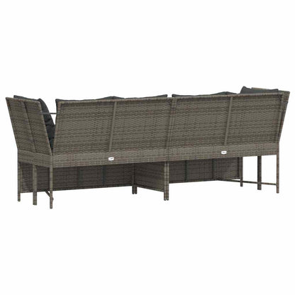 Divano da Giardino con Cuscini in Polyrattan Grigio | homemem39