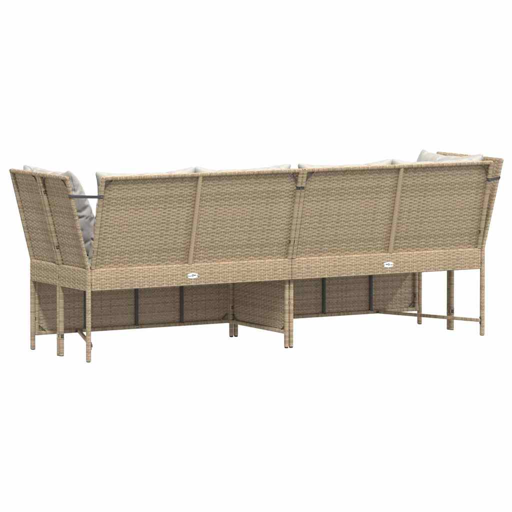 Divano da Giardino con Cuscini in Polyrattan Beige | homemem39
