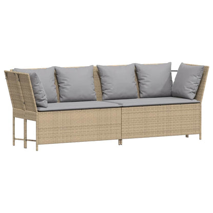 Divano da Giardino con Cuscini in Polyrattan Beige - homemem39