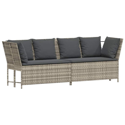 Divano da Giardino con Cuscini in Polyrattan Grigio Chiaro | homemem39