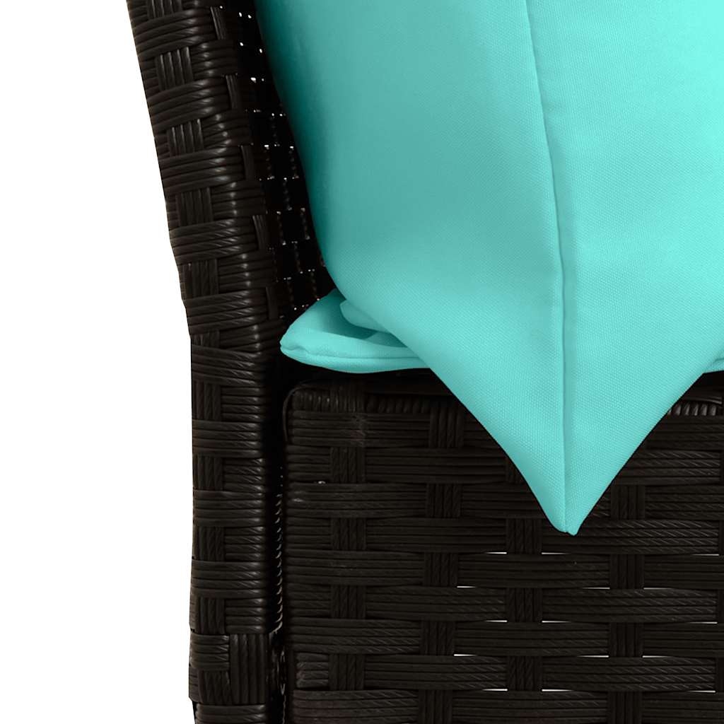 Divano da Giardino con Cuscini in Polyrattan Nero | homemem39