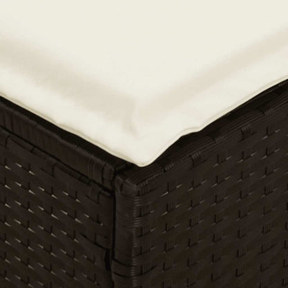 Set da Pranzo da Giardino 4 pz con Cuscini Nero in Polyrattan | homemem39