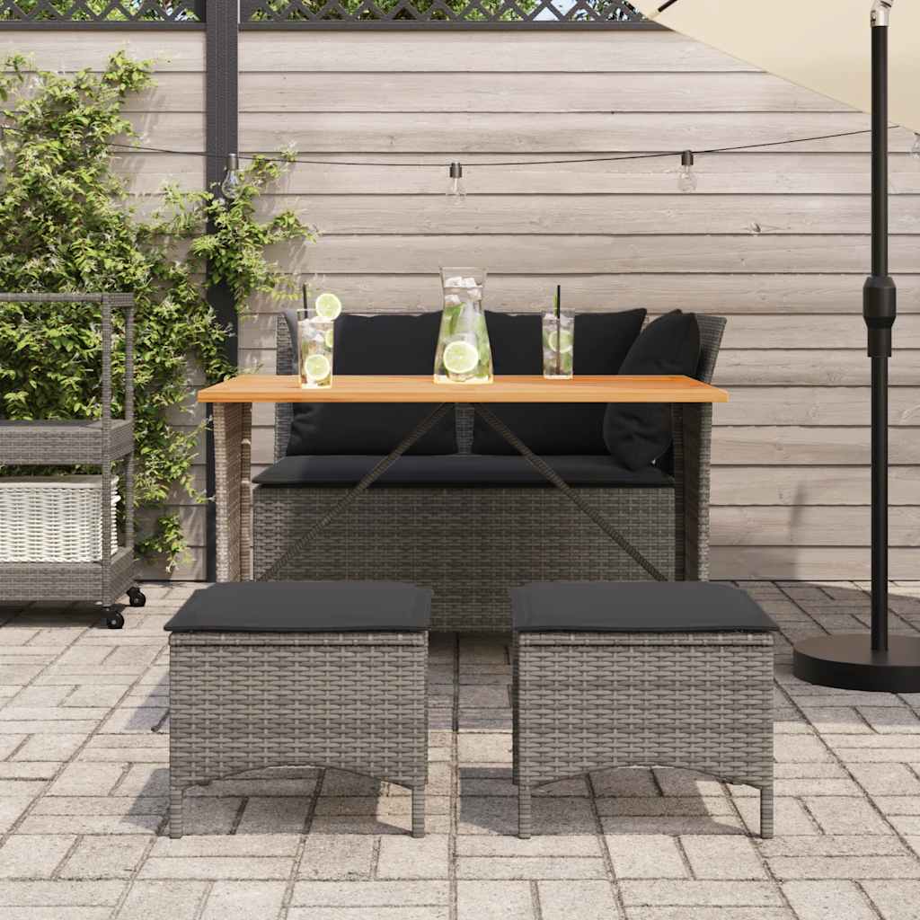 Set da Pranzo da Giardino 4 pz con Cuscini in Polyrattan Grigio | homemem39