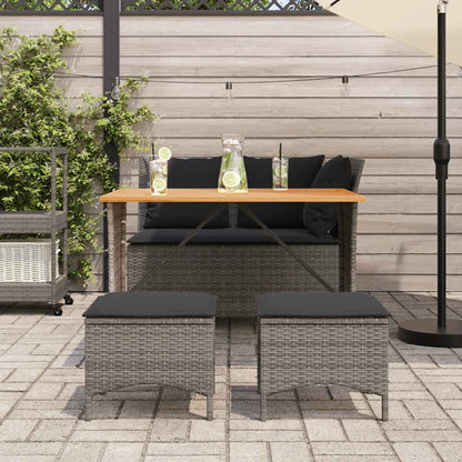Set da Pranzo da Giardino 4 pz con Cuscini in Polyrattan Grigio | homemem39