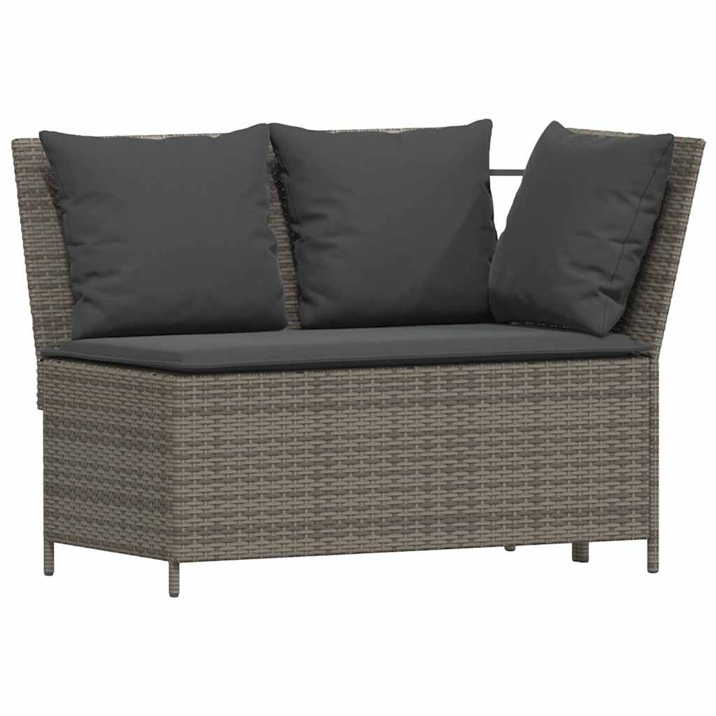 Set da Pranzo da Giardino 4 pz con Cuscini in Polyrattan Grigio | homemem39