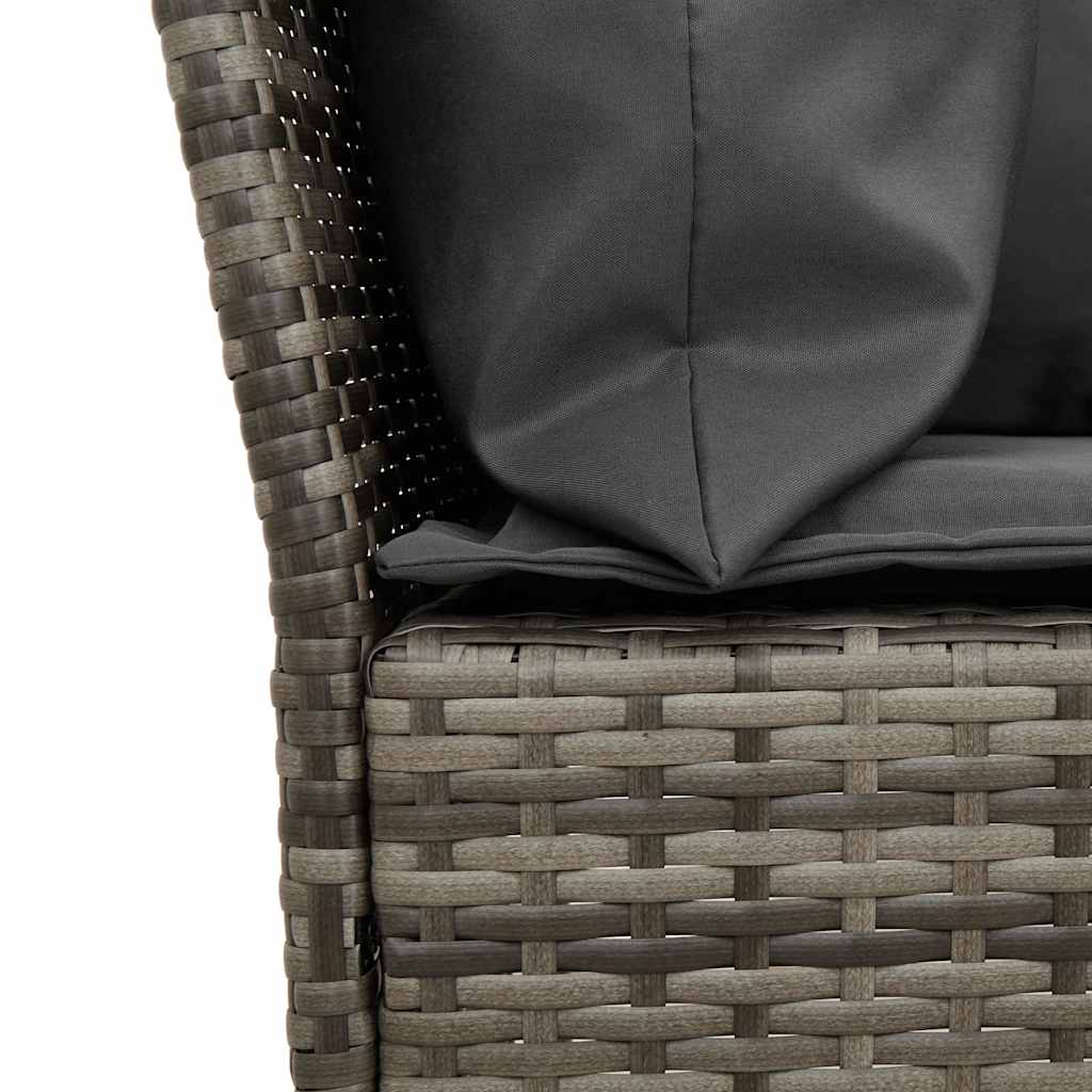 Set da Pranzo da Giardino 4 pz con Cuscini in Polyrattan Grigio | homemem39
