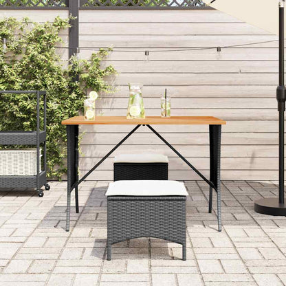 Set da Pranzo da Giardino 3 pz con Cuscini Nero in Polyrattan | homemem39