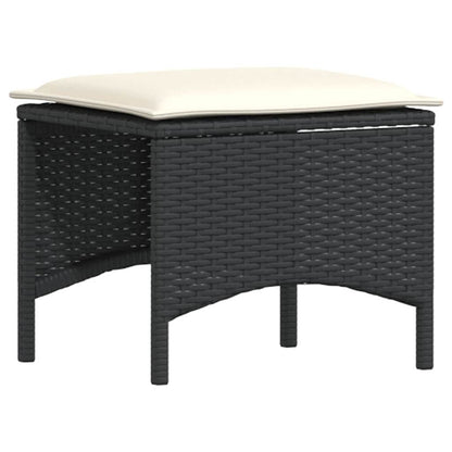Set da Pranzo da Giardino 3 pz con Cuscini Nero in Polyrattan | homemem39