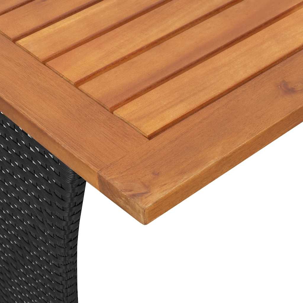 Set da Pranzo da Giardino 3 pz con Cuscini Nero in Polyrattan | homemem39
