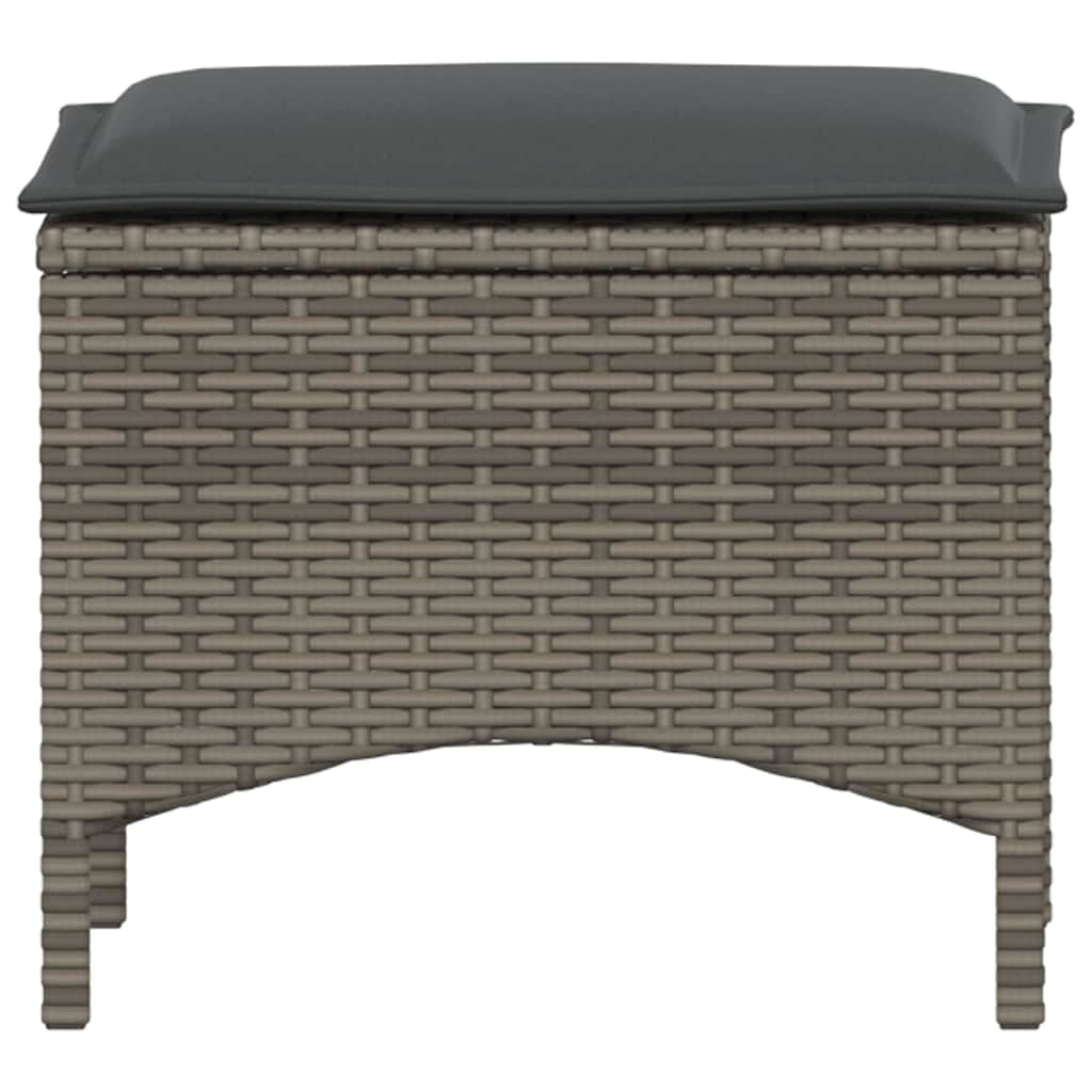 Set da Pranzo da Giardino 3 pz con Cuscini in Polyrattan Grigio | homemem39