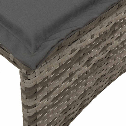 Set da Pranzo da Giardino 3 pz con Cuscini in Polyrattan Grigio | homemem39