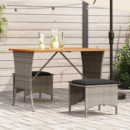 Set da Pranzo da Giardino 3 pz con Cuscini in Polyrattan Grigio | homemem39