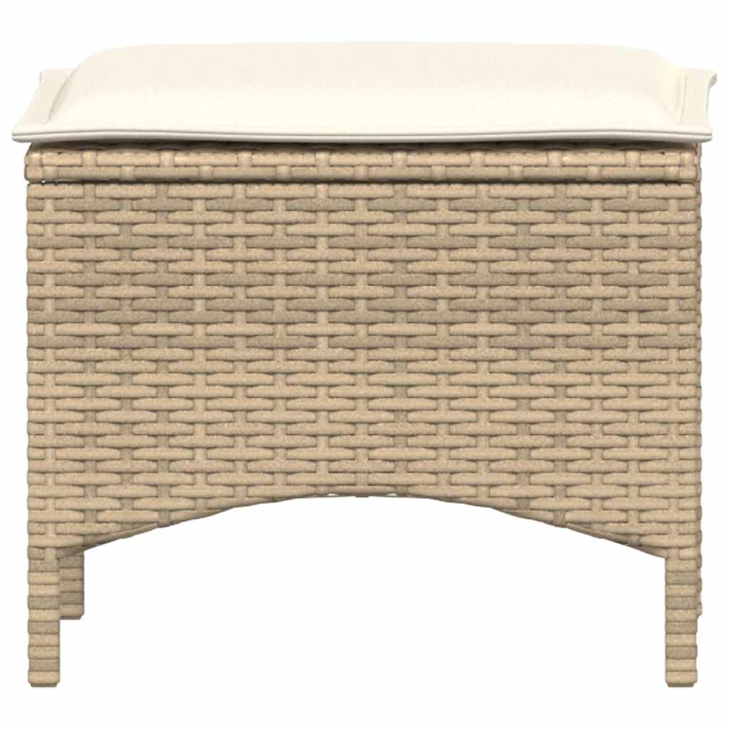 Set da Pranzo da Giardino 3 pz con Cuscini Beige in Polyrattan | homemem39