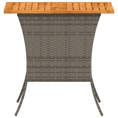 Tavolo Giardino Piano Legno Acacia Grigio 105x75x72 Polyrattan | homemem39