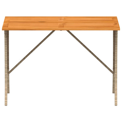 Tavolo Giardino Piano Legno Acacia Beige 105x75x72cm Polyrattan | homemem39