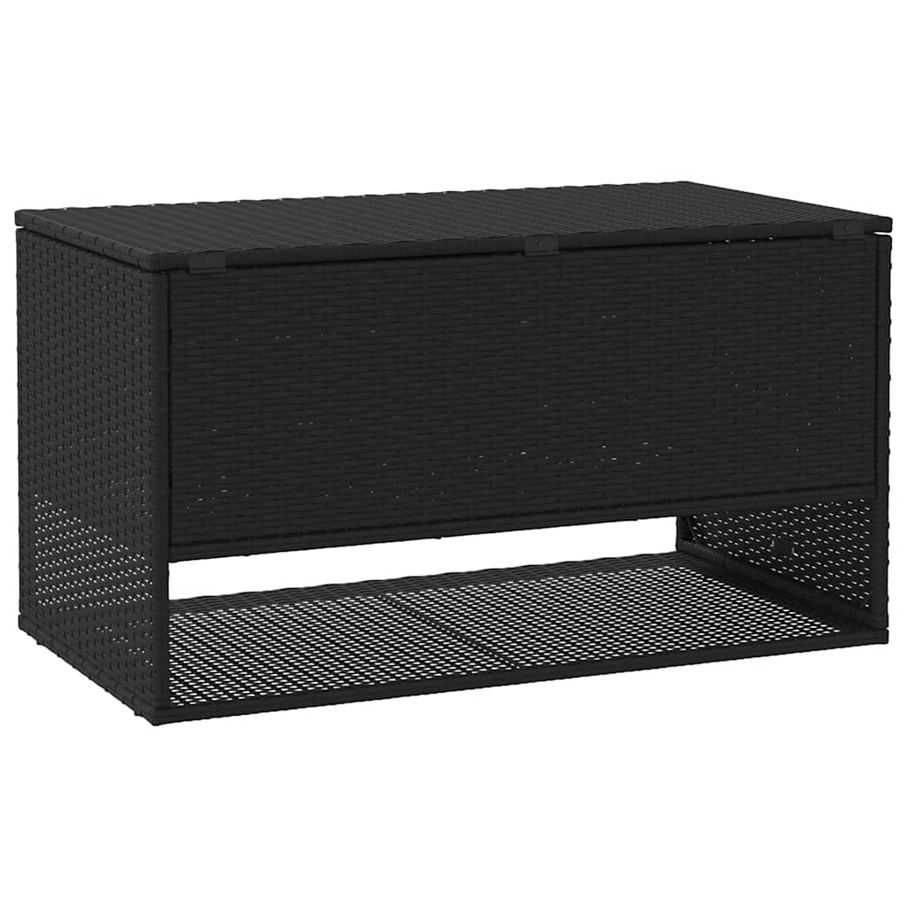 Scatola per Cuscini da Esterno Nero 100x55x55,5 cm Polyrattan - homemem39