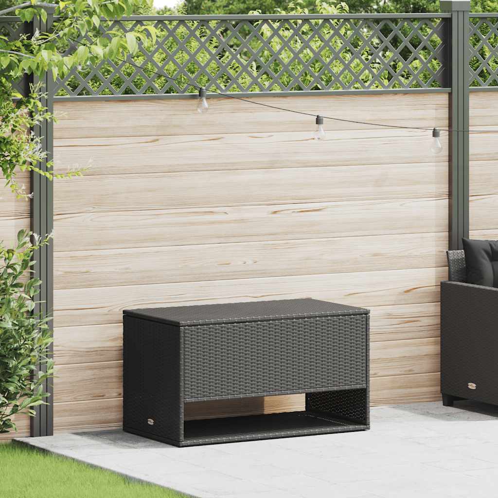 Scatola per Cuscini da Esterno Nero 100x55x55,5 cm Polyrattan - homemem39