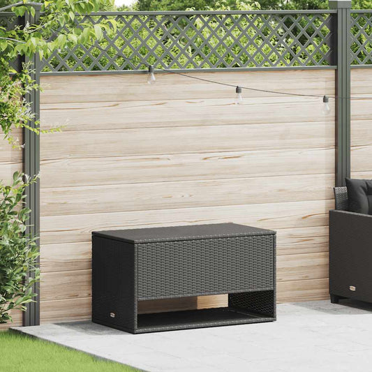 Scatola per Cuscini da Esterno Nero 100x55x55,5 cm Polyrattan - homemem39
