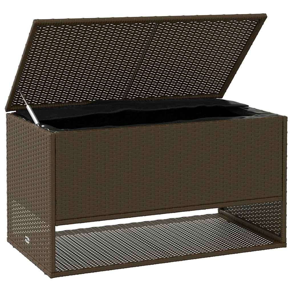 Scatola per Cuscini da Esterno Marrone 100x55x55,5cm Polyrattan - homemem39