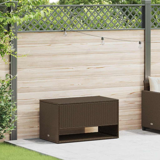 Scatola per Cuscini da Esterno Marrone 100x55x55,5cm Polyrattan - homemem39