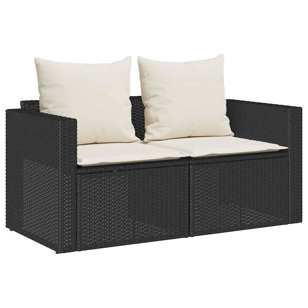 Set Divani da Giardino 5 pz con Cuscini in Polyrattan Nero | homemem39