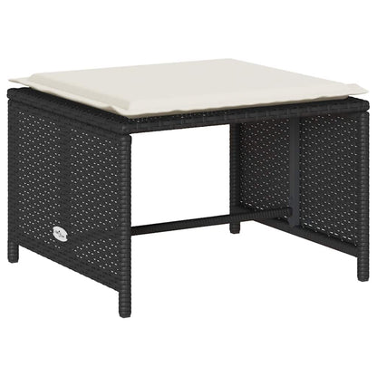Set Divani da Giardino 5 pz con Cuscini in Polyrattan Nero | homemem39