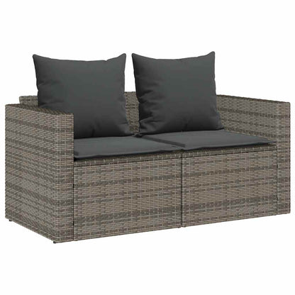 Set Divano da Giardino 5 pz con Cuscini Grigio in Polyrattan