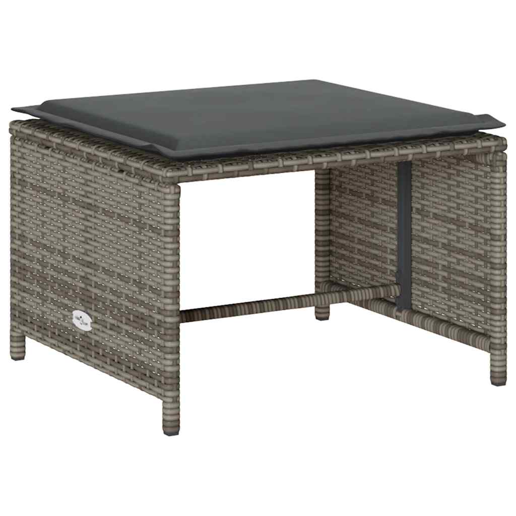 Set Divano da Giardino 5 pz con Cuscini Grigio in Polyrattan