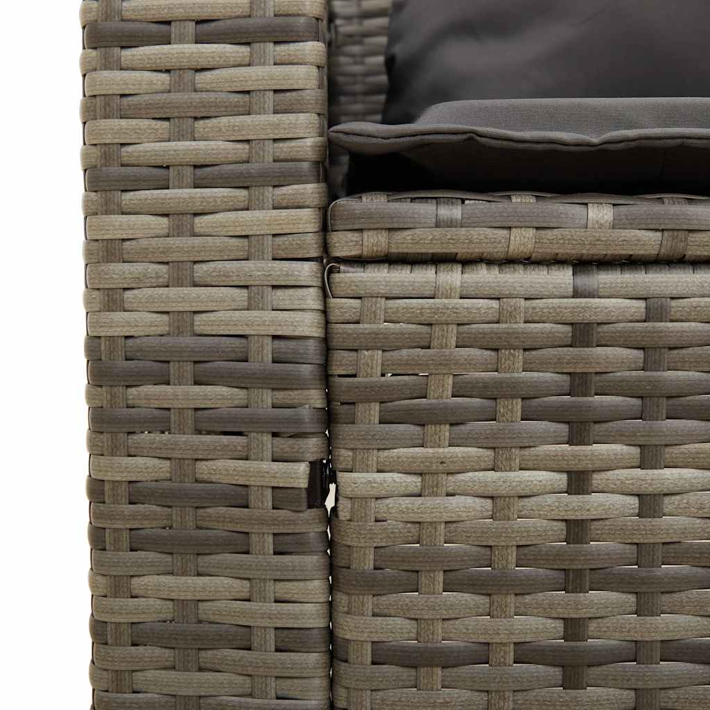 Set Divano da Giardino 5 pz con Cuscini Grigio in Polyrattan