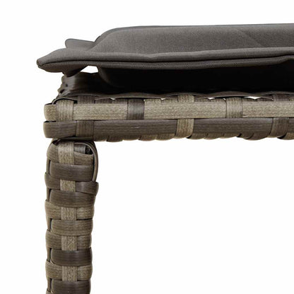 Set Divano da Giardino 5 pz con Cuscini Grigio in Polyrattan