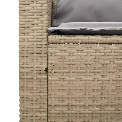 Set Divano da Giardino 5 pz con Cuscini Beige in Polyrattan