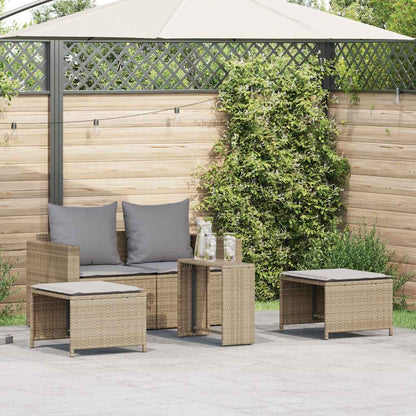 Set Divano da Giardino 5 pz con Cuscini Beige in Polyrattan | homemem39