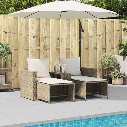 Set Divano da Giardino 5 pz con Cuscini Beige in Polyrattan