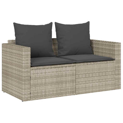 Set Divano da Giardino 5pz con Cuscini Grigio Chiaro Polyrattan | homemem39