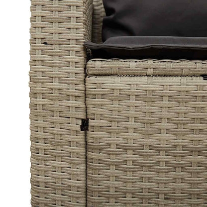 Set Divano da Giardino 5pz con Cuscini Grigio Chiaro Polyrattan